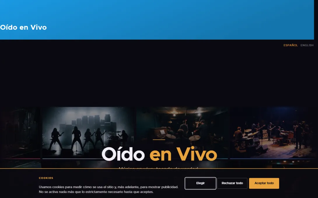 Oído en Vivo homepage